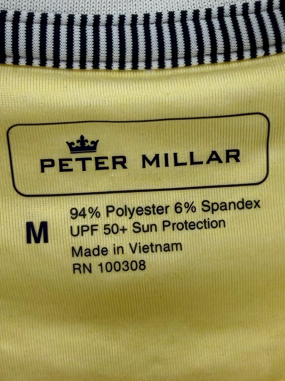 Peter Millar UPF 50+ Yellow White Sleeveless Golf Polo Tank Top, Women's Medium - Picture 4 of 4